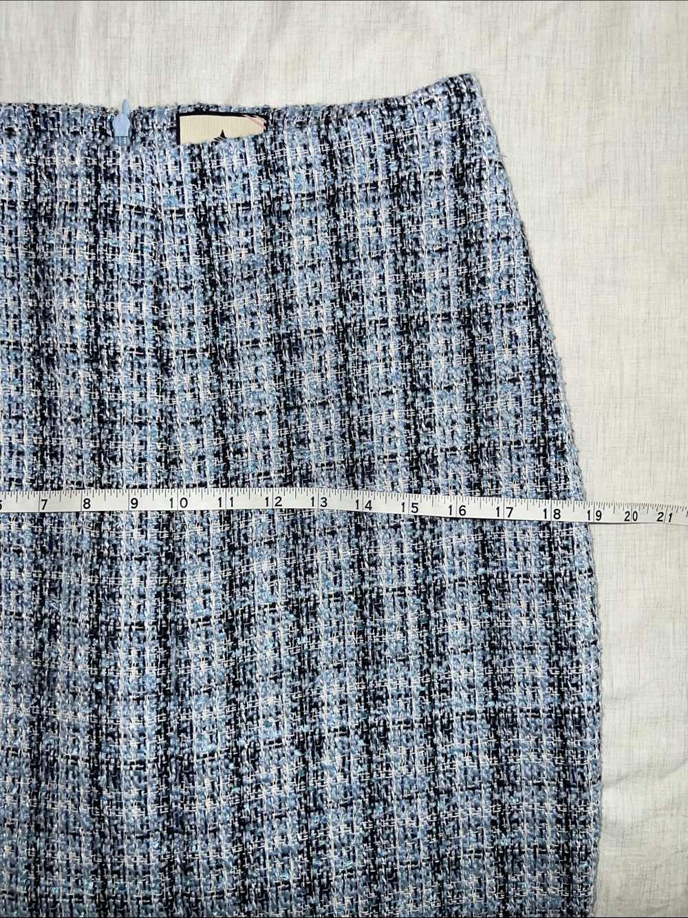 Tuckernuck Blue Tweed Dorset Midi Cynthia Skirt EUC Size Medium - Picture 8 of 9